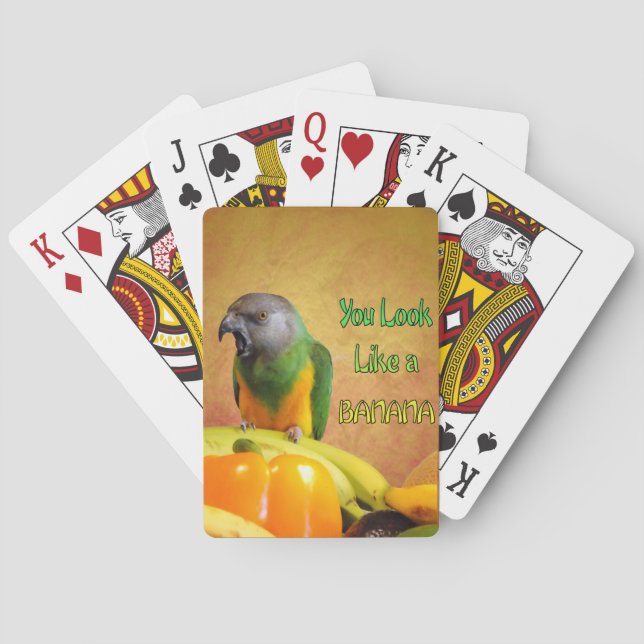 Funny Senegal Parrot Banana Poker Cards (Back)