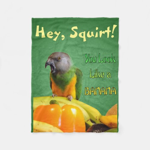 Funny Senegal Parrot Fleece Blanket