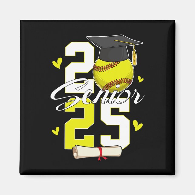Funny Senior 2025 Cl Of 2025 Graduation Softll Boy Magnet (Front)