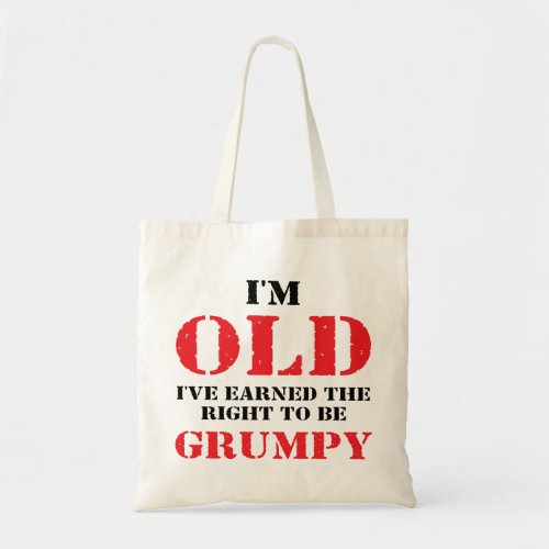 Funny Senior Citizen Gift Tote Bag