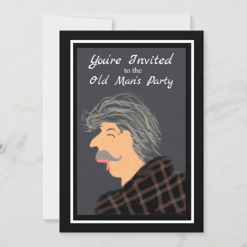 Funny Senior Citizen Old Mans Birthday Party Invitation