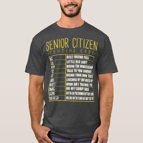 Funny Senior Citizen Texting Code Cool Grandpa Gra T_Shirt