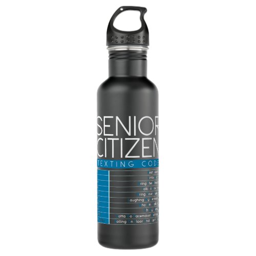Funny Senior Citizen Texting Code Cool Grandpa Stainless Steel Water Bottle