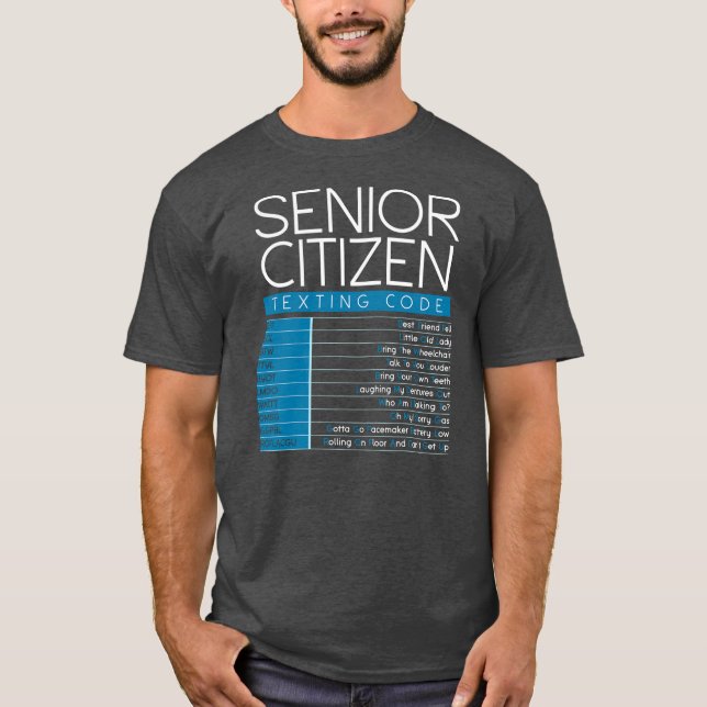Funny Senior Citizen Texting Code Cool Grandpa T-Shirt (Front)