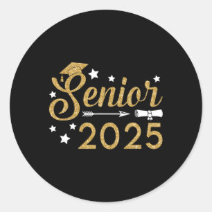 Funny Senior Cl Of 2025 College Graduation Gift Fo Classic Round Sticker