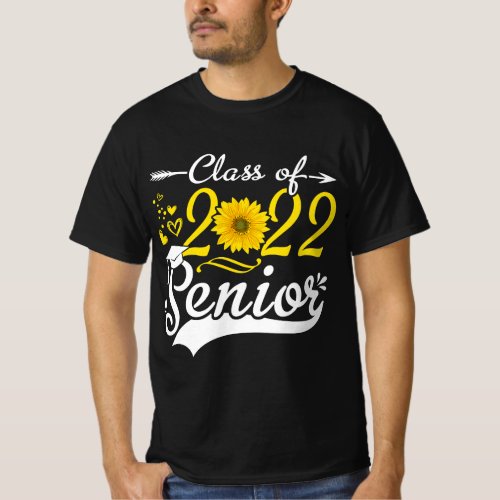 Funny Senior Class Of 2022 22 Sunflower Graduation T_Shirt
