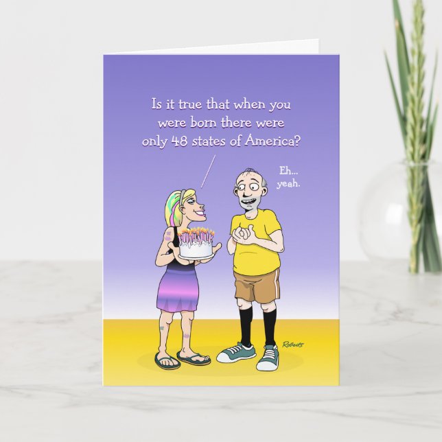Funny Senior Male Birthday Greeting Card (Front)