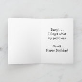 Funny "Senior Moment" Birthday Card (Inside)