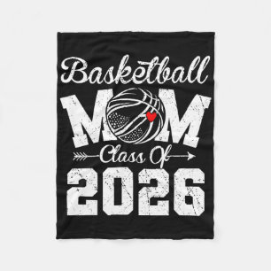 Funny Senior Sketll Mom Cl Of 2026 Graduation Prem Fleece Blanket