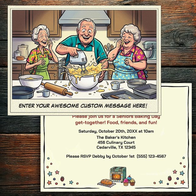 Funny Seniors Baking Get-together Invitation (Creator Uploaded)