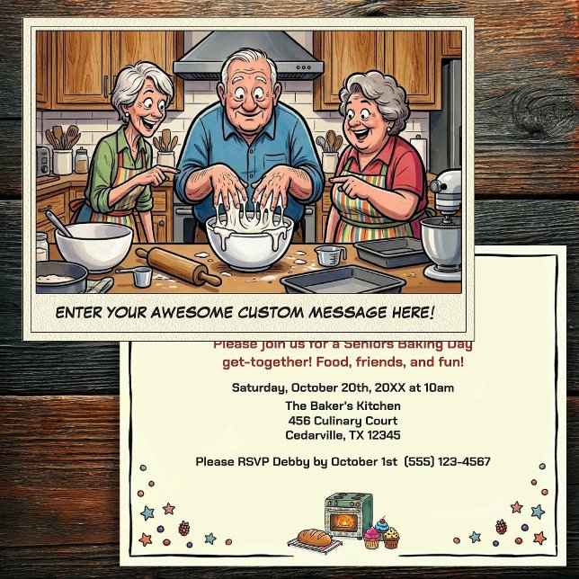 Funny Seniors Baking Get-together Invitation (Creator Uploaded)
