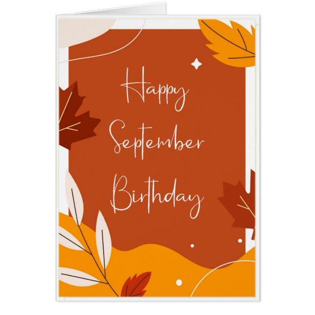 Funny September Month Birthday Autumn leaves (Front)