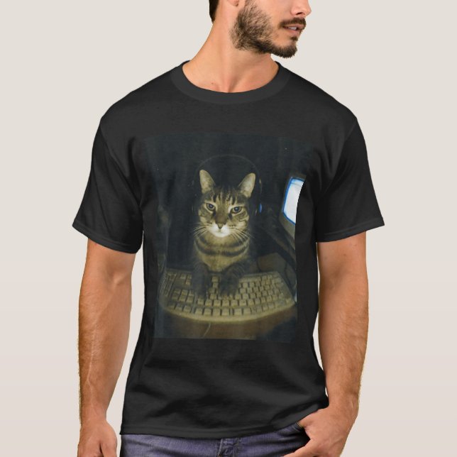 Funny Serious Gamer Cat Lovers Stud Kitty Cat Meme T-Shirt (Front)