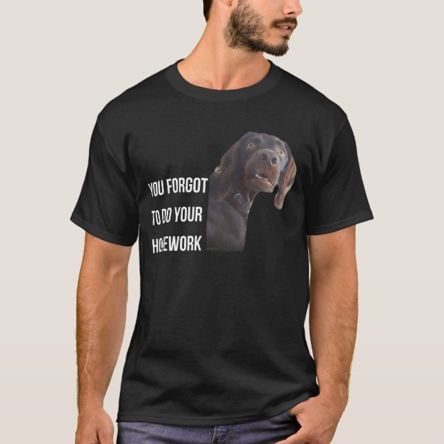 Funny Setter Black Gordon Meme You Forgot Homework T-Shirt (Front)