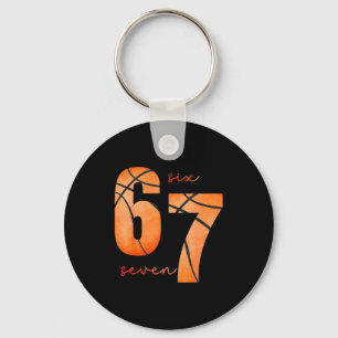 Funny Seven 67 Basketball Six Keychain