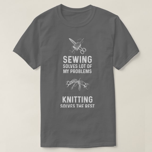 Funny Sewing And Knitting Gift Christmas Humor Des T-Shirt (Design Front)