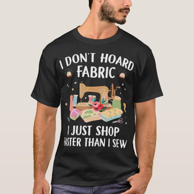Funny Sewing Machine Quilting Lover Quilted Fabric T-Shirt (Front)