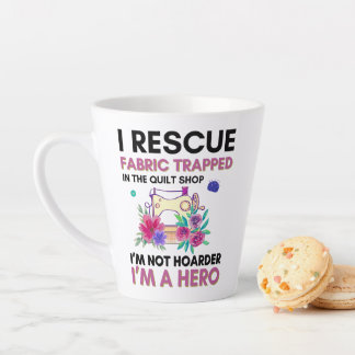 Funny Sewing Quote Vintage Floral Sewing Machine Latte Mug