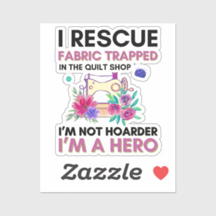 Funny Sewing Quote Vintage Floral Sewing Machine Sticker