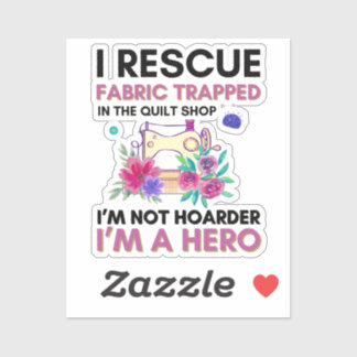 Funny Sewing Quote Vintage Floral Sewing Machine Sticker