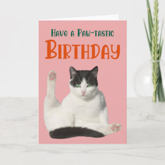 Funny Sexy Cat Birthday Greeting Card