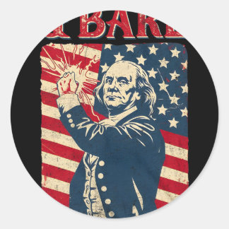 Funny Shake And Ke 4th Of July Couple Matching _2 Classic Round Sticker