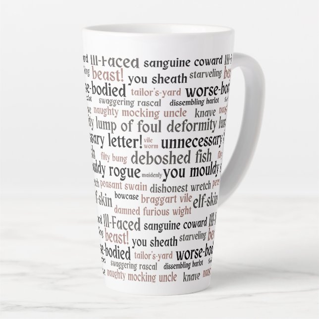 Funny Shakespeare Insult Classic Literature  Latte Mug (Right Angle)
