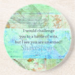 Funny Shakespeare Insult Quotation Elizabethan Art Coaster at Zazzle