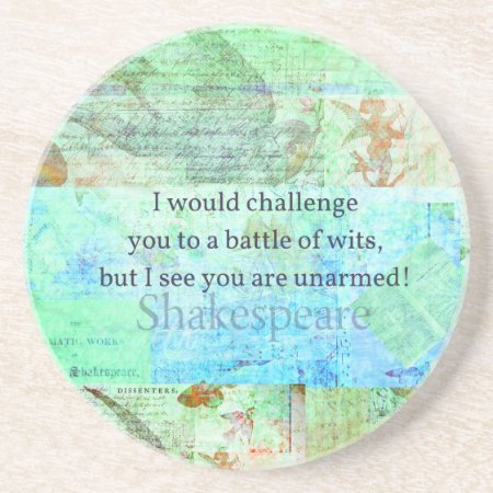 Funny Shakespeare Insult Quotation Elizabethan Art Coaster