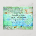 Funny Shakespeare Insult Quotation Elizabethan Art Postcard at Zazzle