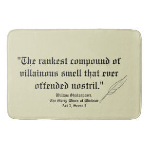 Funny Shakespeare quote for stinky toilets Bath Mat