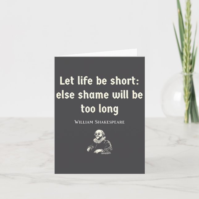 Funny Shakespeare Quote Theater English Literature Card (Front)