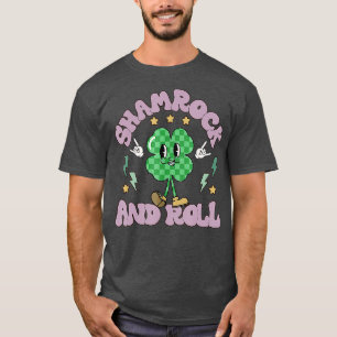 Funny Shamrock And Roll Happy St Patricks Day Chec T-Shirt