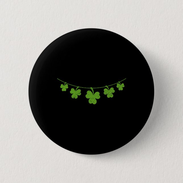 Funny Shamrock Breast Irish St Patricks Day Neckla Button (Front)