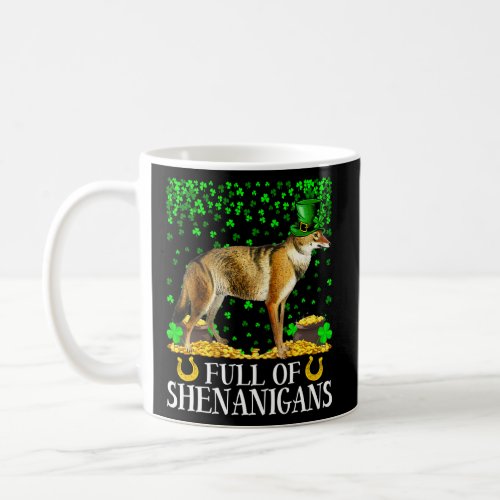 Funny Shamrock Full Of Shenanigans Wolf St Patrick Coffee Mug