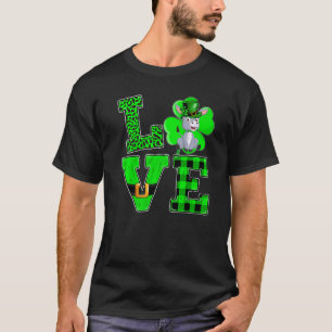 Funny Shamrock Green Plaid Love Mule St Patrick's  T-Shirt