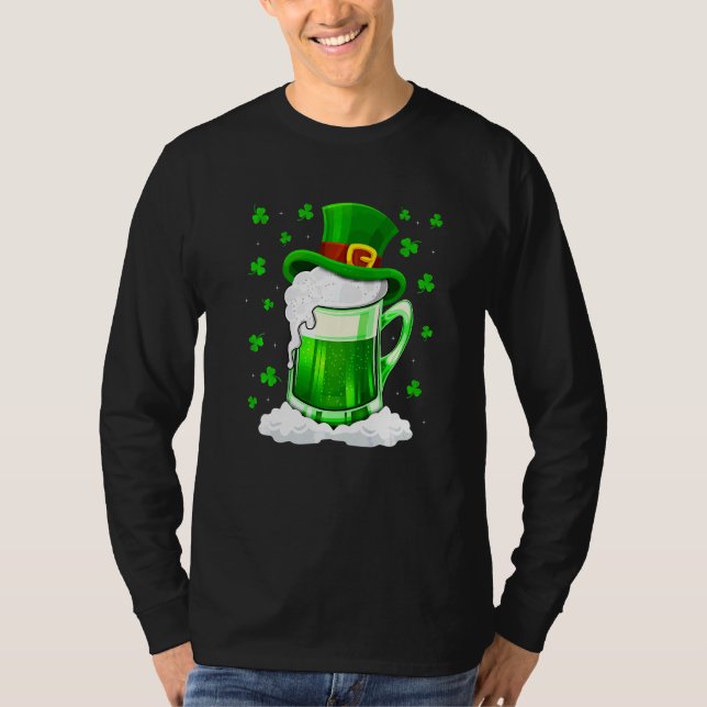 Funny Shamrock Irish Beer Drinking St Patricks Day T-Shirt (Front)