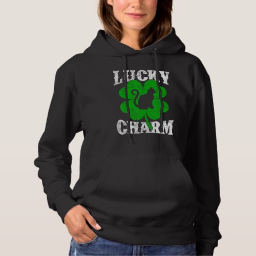 Funny Shamrock Leaf Lucky Charm Cat St Patricks D Hoodie