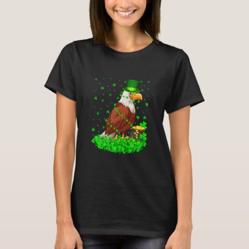 Funny Shamrock Leprechaun Hat Eagle Bird St Patric T_Shirt