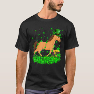 Funny Shamrock Leprechaun Hat Horse St. Patrick's T-Shirt