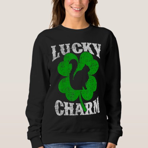 Funny Shamrock Lucky Charm Himalayan Cat St Patric Sweatshirt