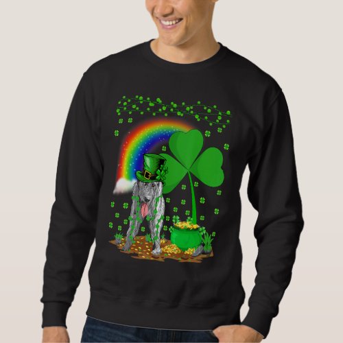Funny Shamrock Rainbow Irish Wolfhound Dog St Patr Sweatshirt