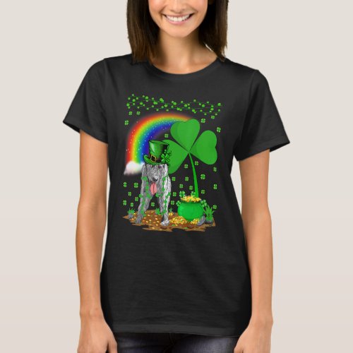 Funny Shamrock Rainbow Irish Wolfhound Dog St Patr T_Shirt