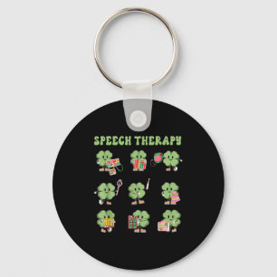 Funny Shamrock Speech Therapy St Patrick's Day Slp Keychain