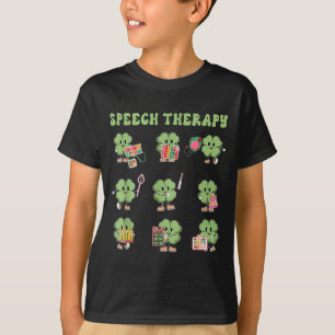 Funny Shamrock Speech Therapy St Patrick's Day Slp T-Shirt