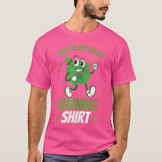 Funny Shamrock St Patricks Day Running Team St Pad T-Shirt (Front)