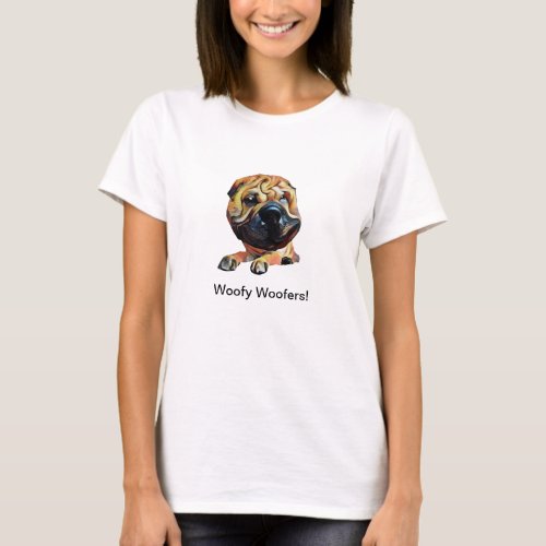 Funny Shar Pei Dog Womens T_Shirt