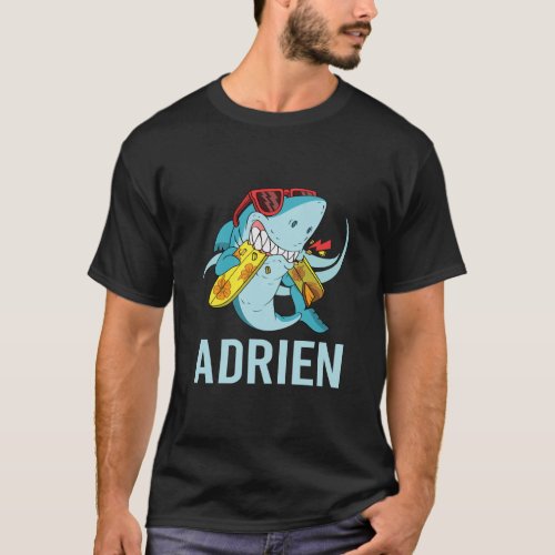 Funny Shark _ Adrien Name  T_Shirt