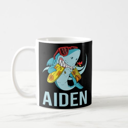Funny Shark _ Aiden Name  Coffee Mug