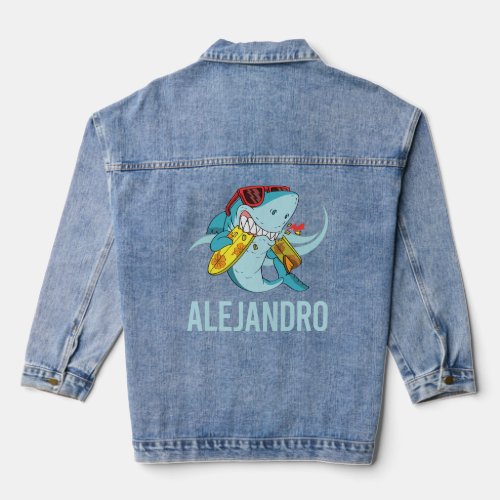 Funny Shark _ Alejandro Name  Denim Jacket